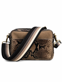 2” Black & Neutral Striped Crossbody Strap