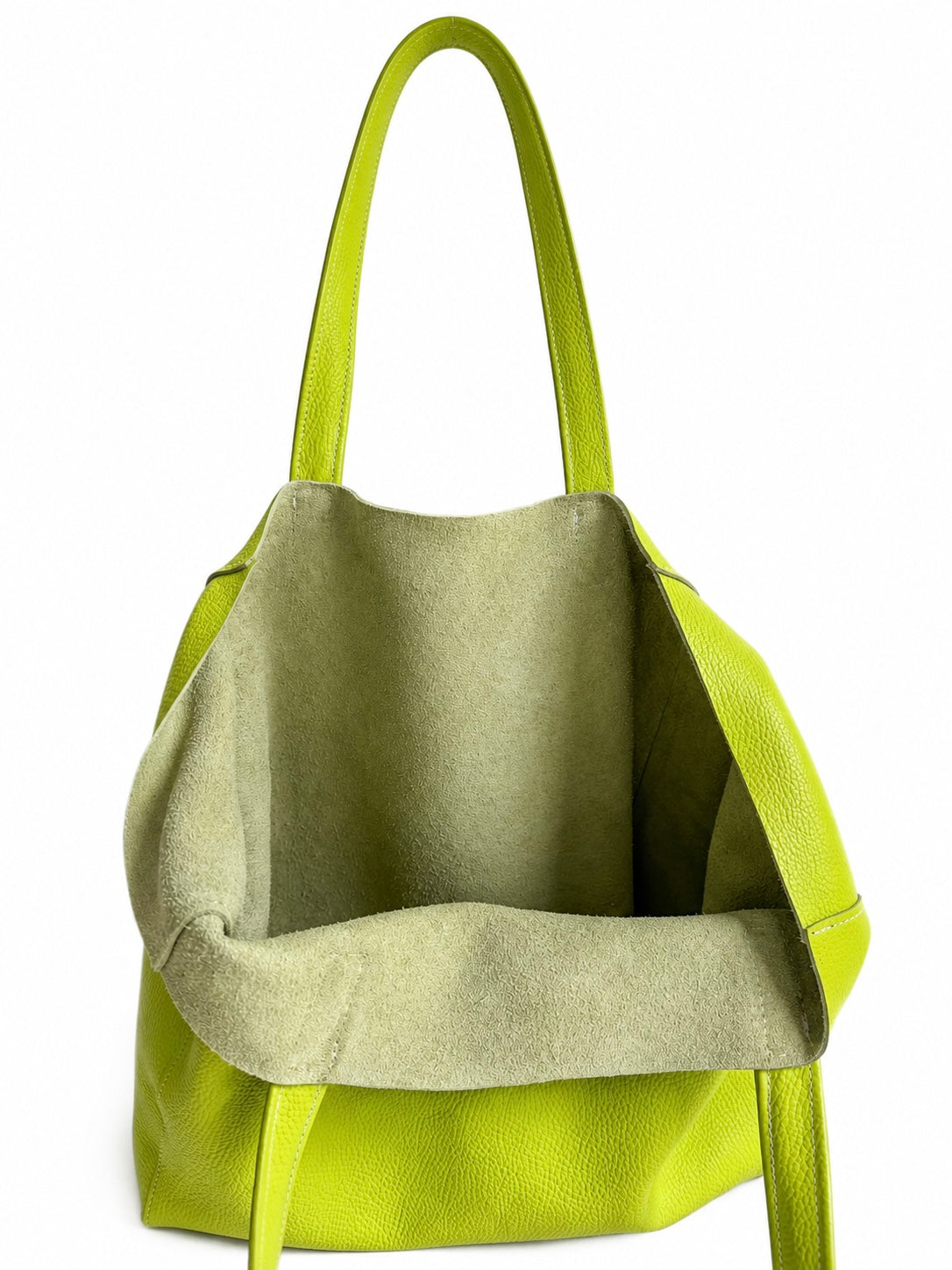 Minimalist Tote - Lime Chartreuse Leather