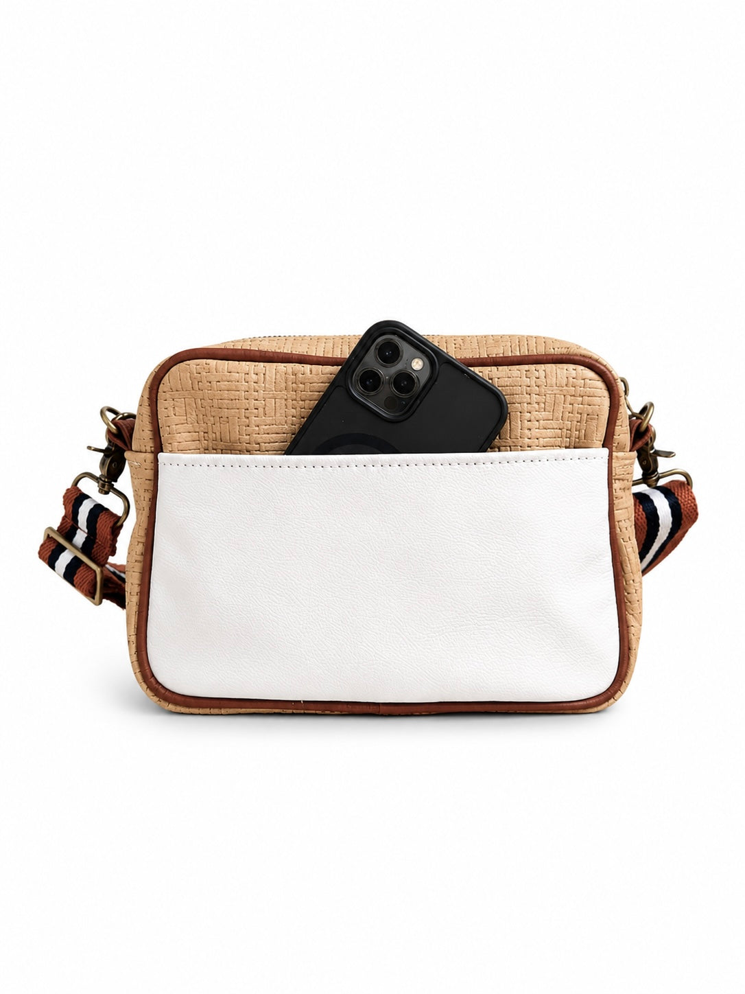 Tan Basketweave Camera Bag