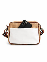Tan Basketweave Camera Bag