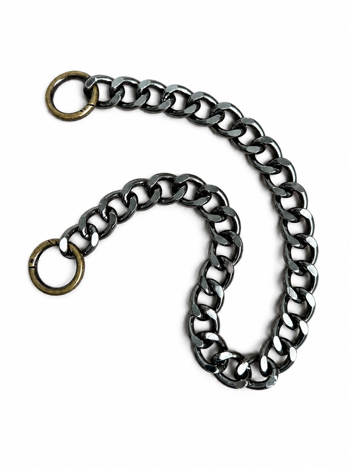 Gunmetal Metallic Chain Shoulder Strap