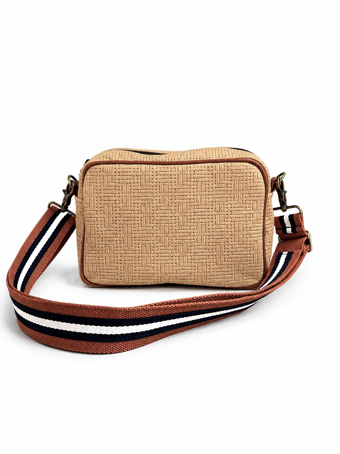 Tan Basketweave Camera Bag