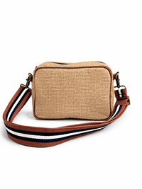 Tan Basketweave Camera Bag