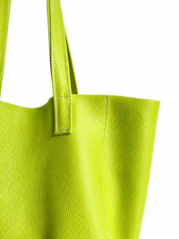 Minimalist Tote - Lime Chartreuse Leather