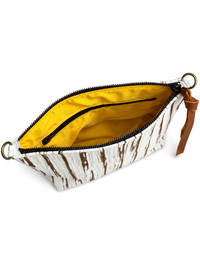 White Birch Effect Leather Pouch