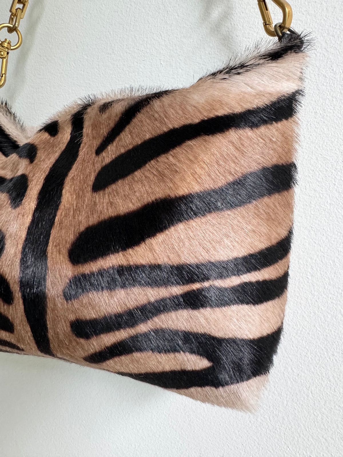 Medium Zebra Hair Print Pouch