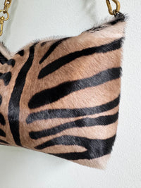 Medium Zebra Hair Print Pouch