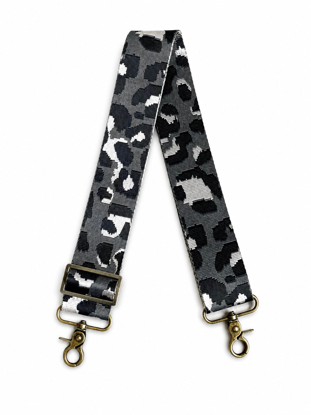 2" Grey Animal Print Crossbody Strap