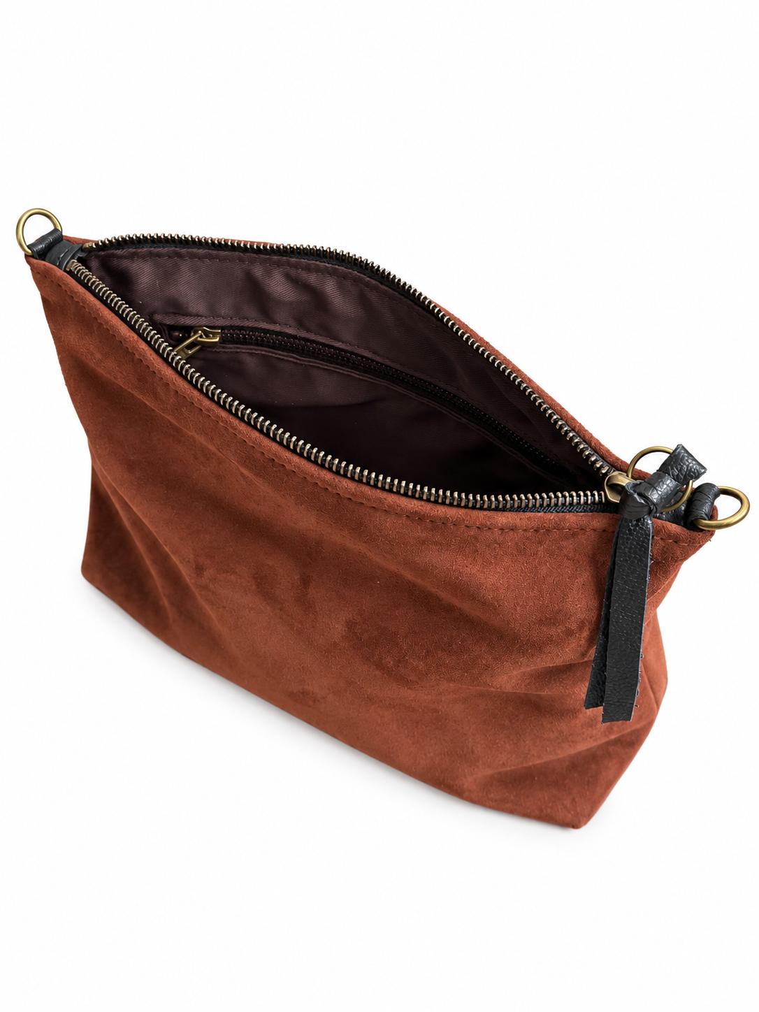 Medium Brown Suede Pouch