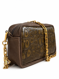 Olive Croc and Olive Suede Camera Bag