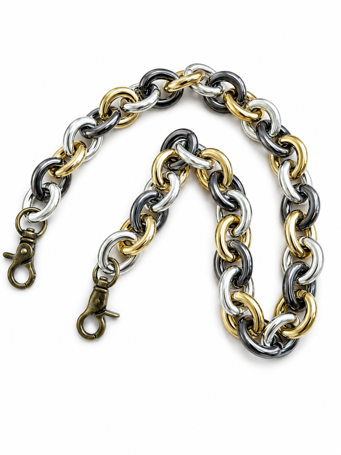 Tri-Colour Metallic Acrylic Chain Shoulder Strap