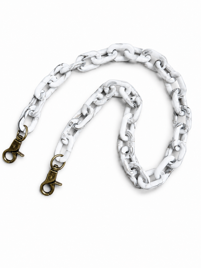 White Marble Acrylic Chain Shoulder Strap