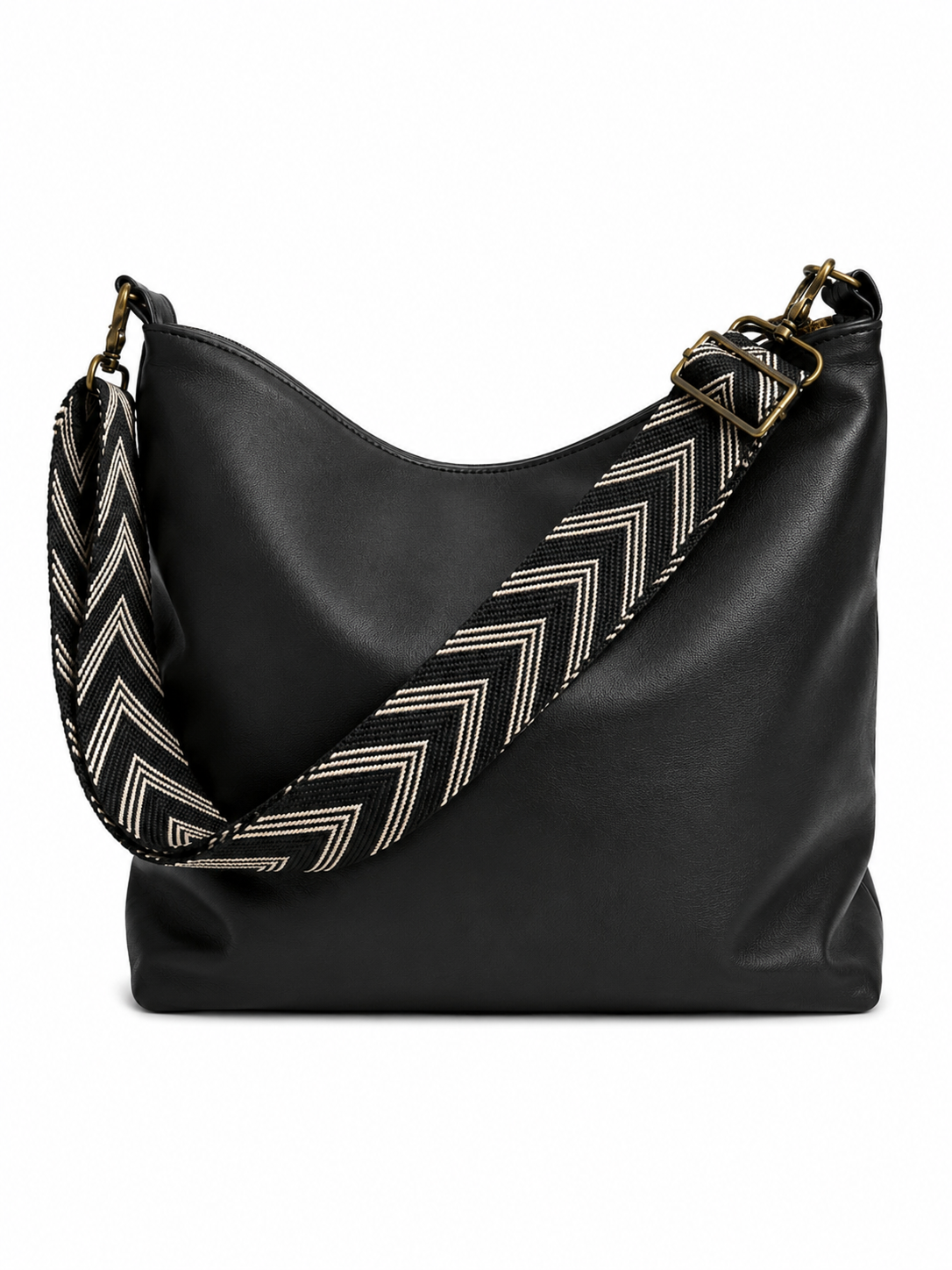 2" Black and White Chevron Crossbody Strap