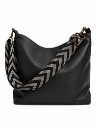 2" Black and White Chevron Crossbody Strap
