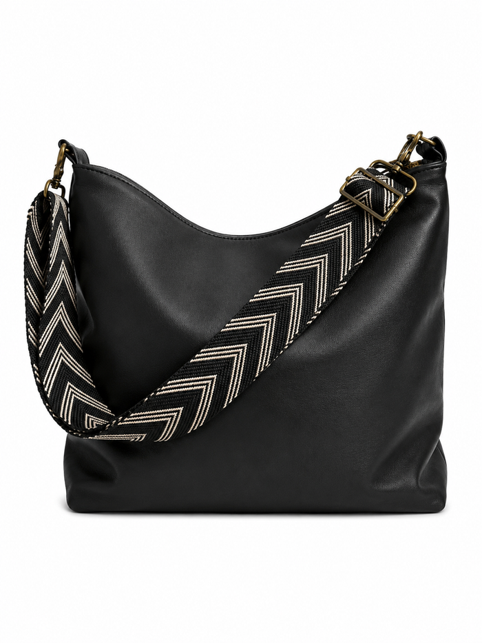2" Black and White Chevron Crossbody Strap