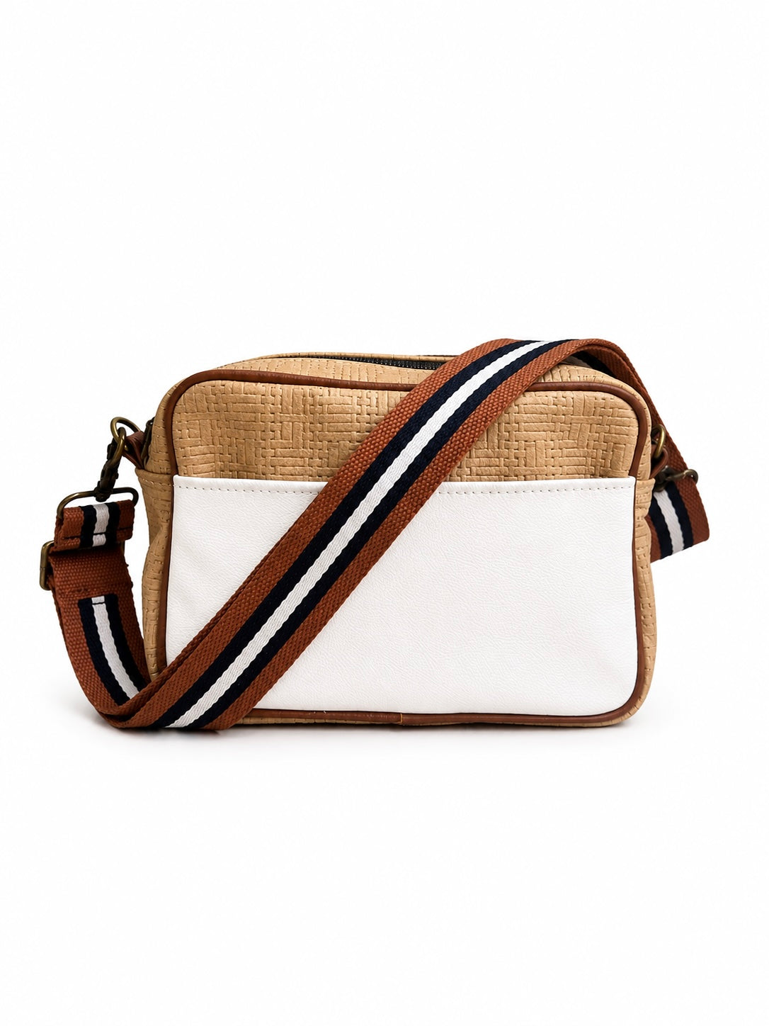 Tan Basketweave Camera Bag