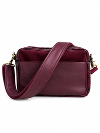 Burgundy Snake and Burgundy Suede Camera Bag