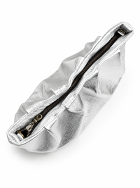 Metallic Silver Leather Cloud Clutch