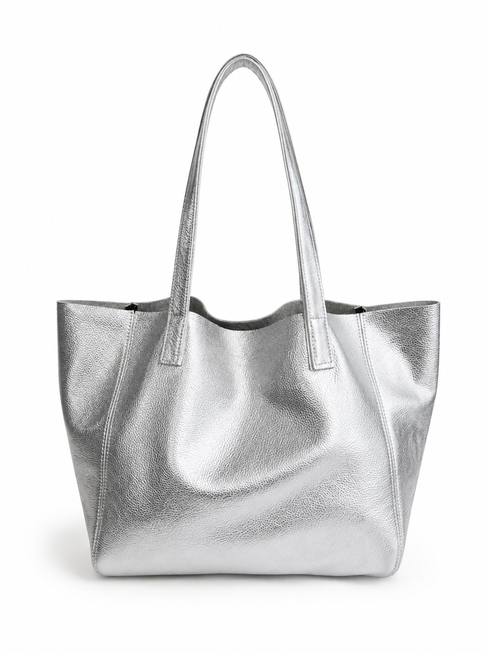 Minimalist Tote - Metallic Silver