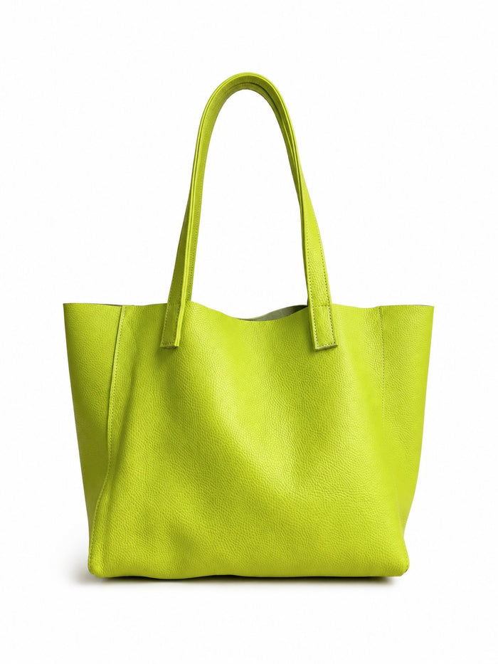 Minimalist Tote - Lime Chartreuse Leather