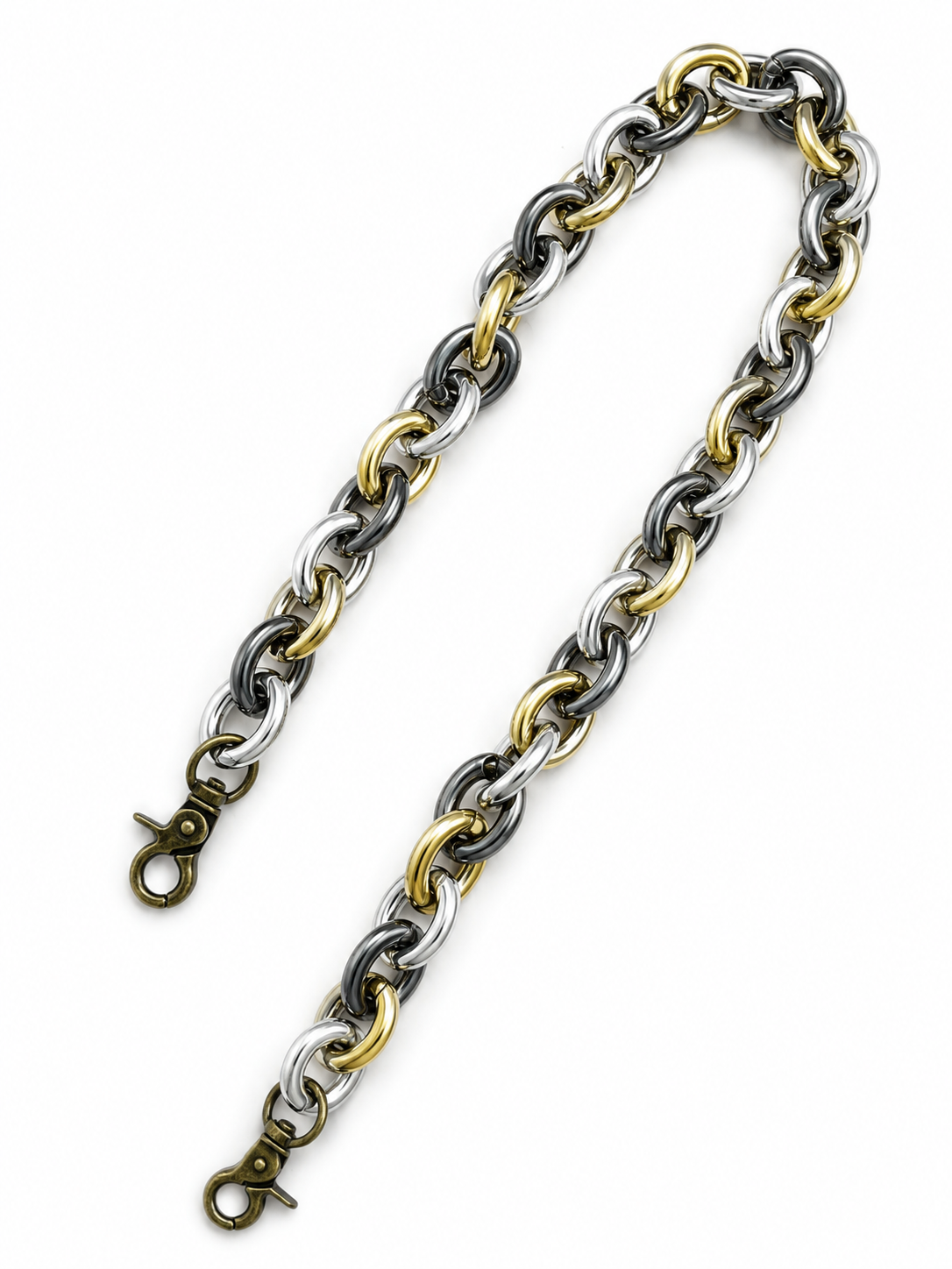 Tri-Colour Metallic Acrylic Chain Shoulder Strap