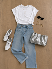 Metallic Silver Leather Cloud Clutch