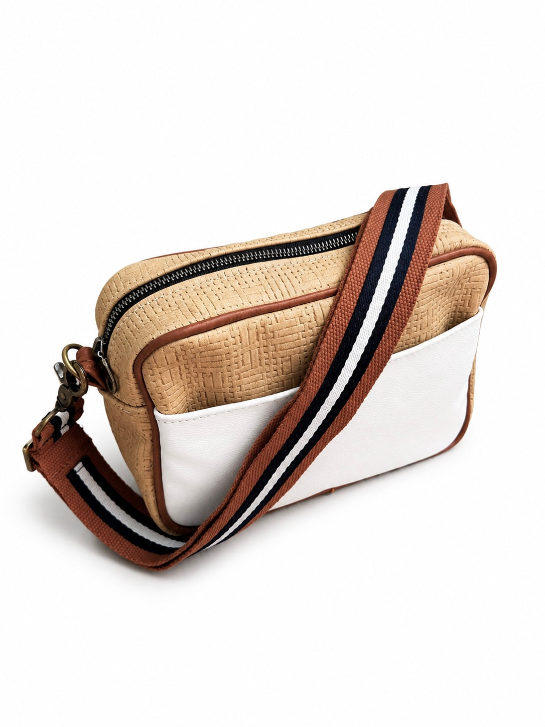 Tan Basketweave Camera Bag