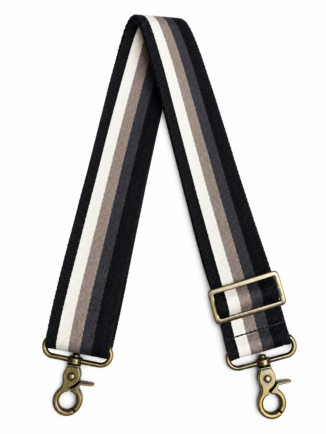 2” Black & Neutral Striped Crossbody Strap
