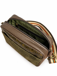Olive Croc and Olive Suede Camera Bag