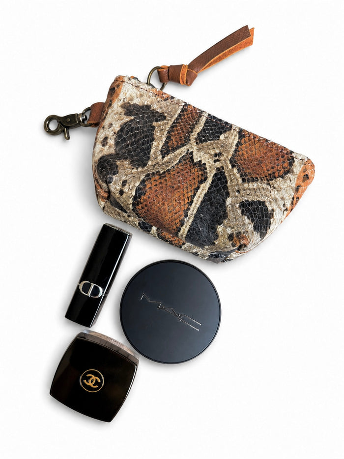 Mini Desert Print Leather Pouch