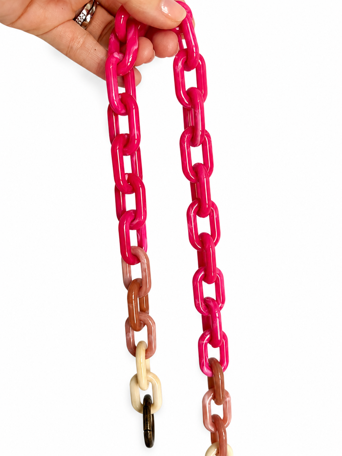 Pink Ombré Acrylic Chain Shoulder Strap