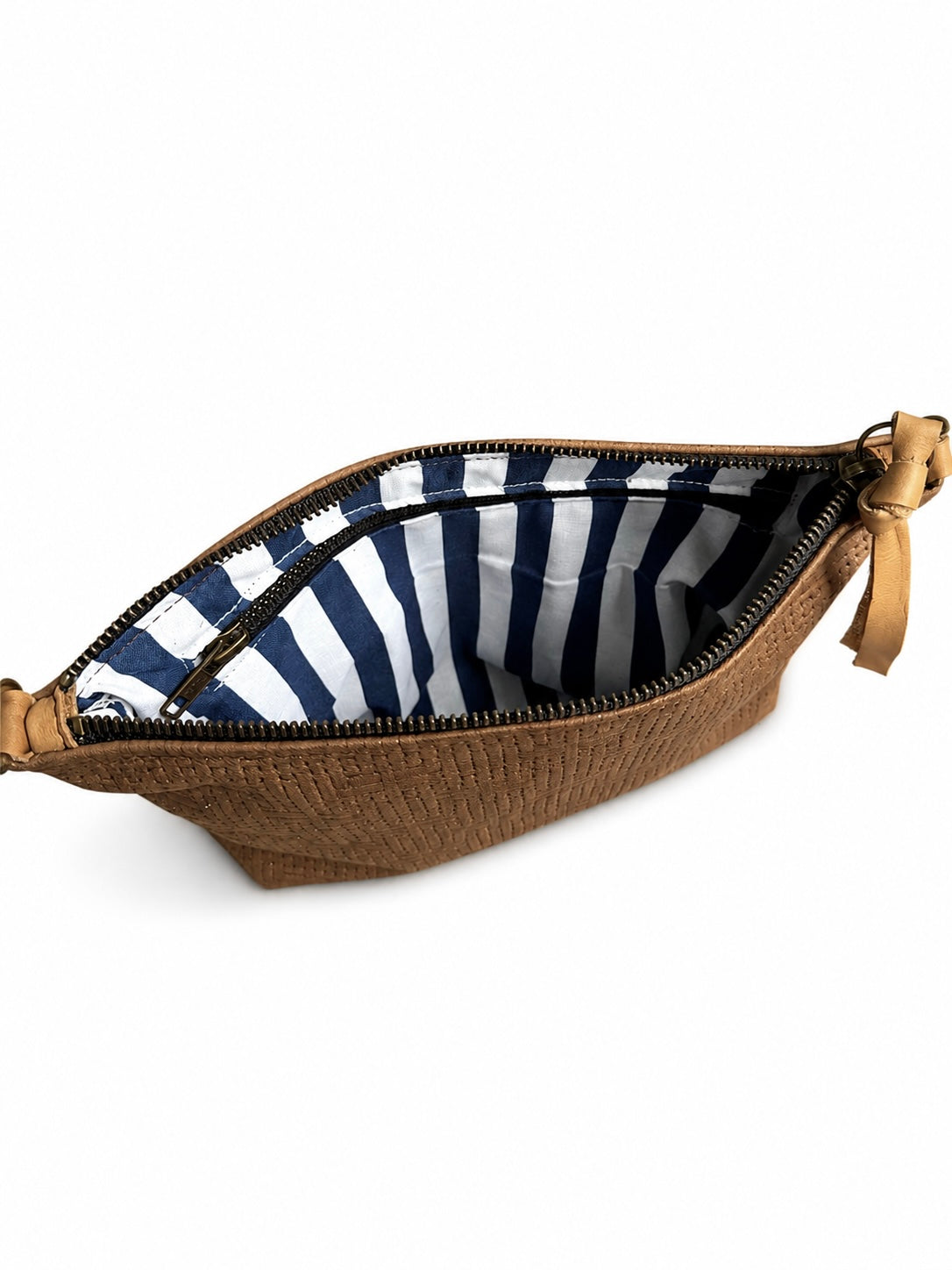 Brown Basketweave Leather Pouch