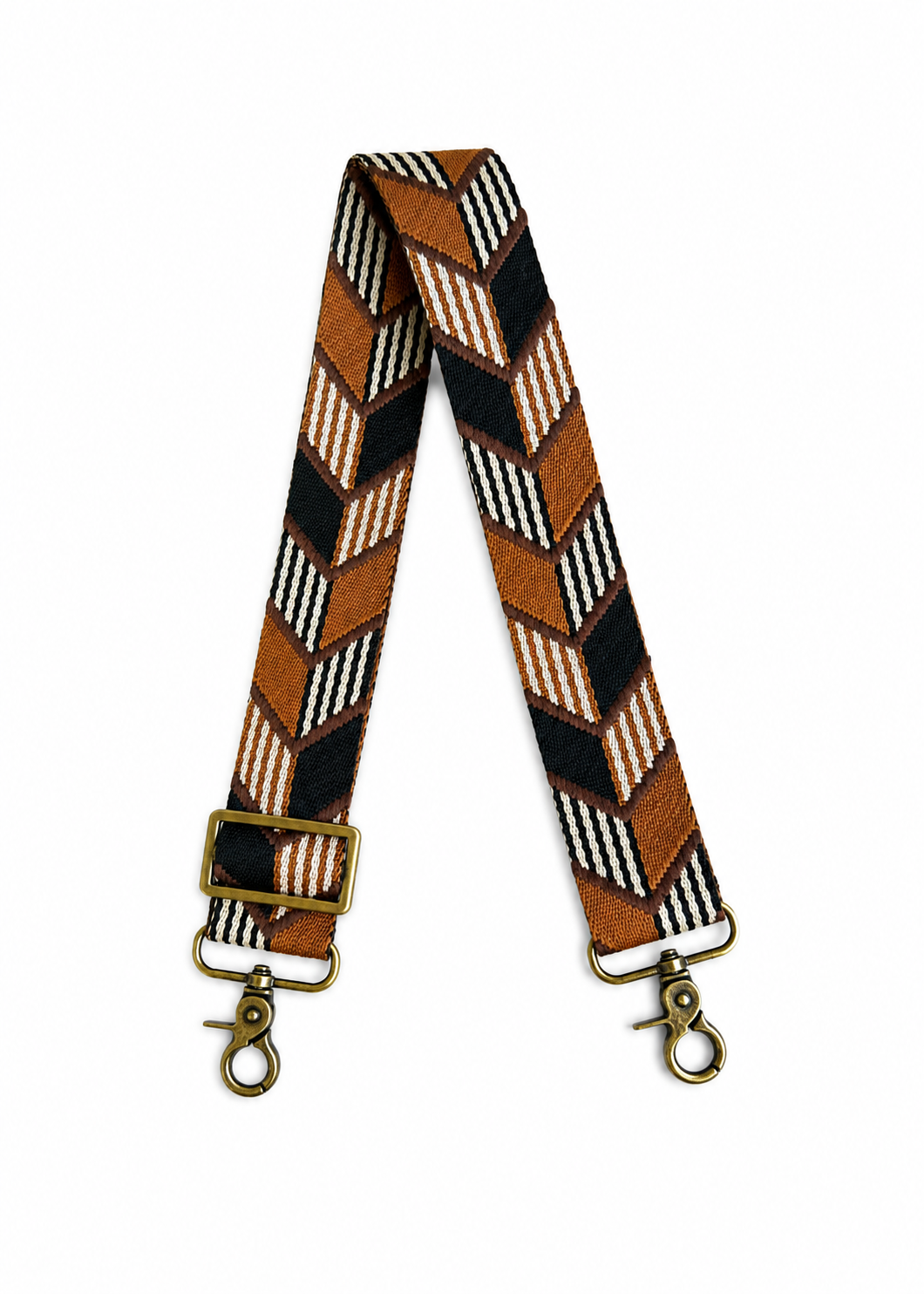 Brown/Black Chevron Crossbody Strap