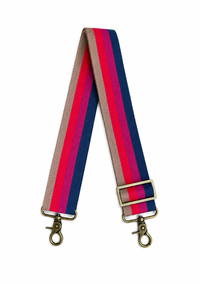Navy, Pink, Red, and Tan Crossbody Strap