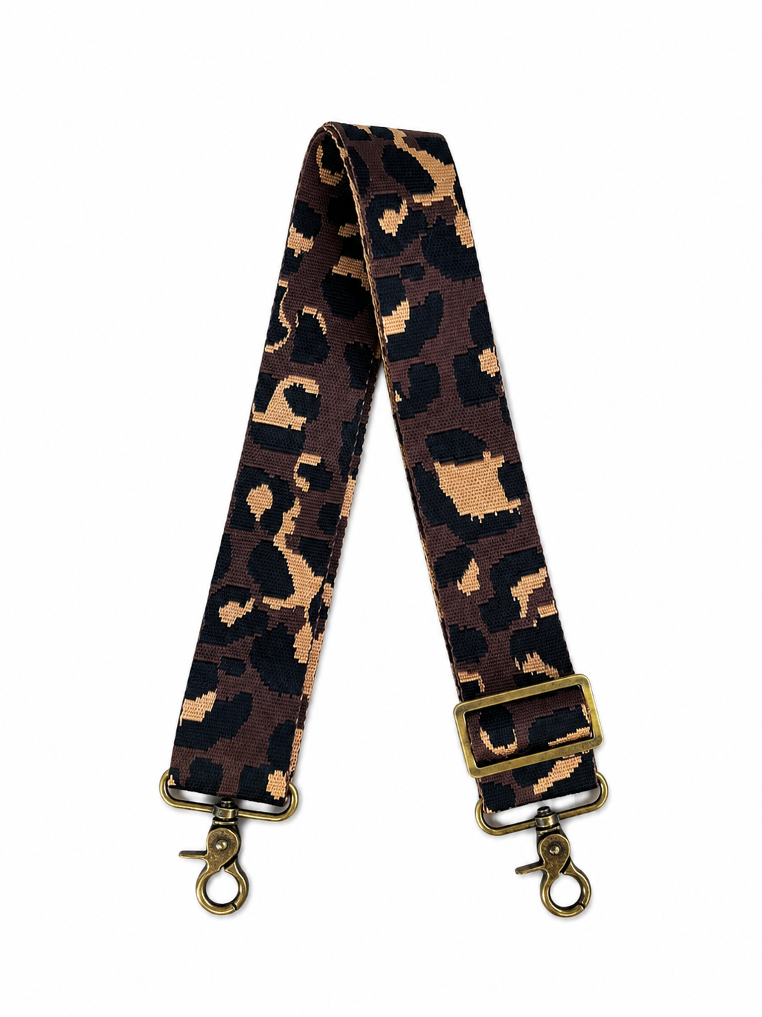 Brown Animal Print Crossbody Strap