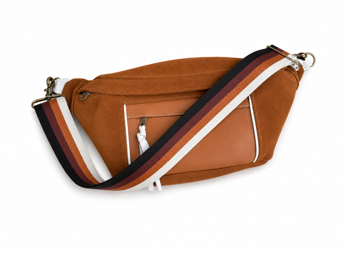 Black, Brown, Caramel, and White Crossbody Strap