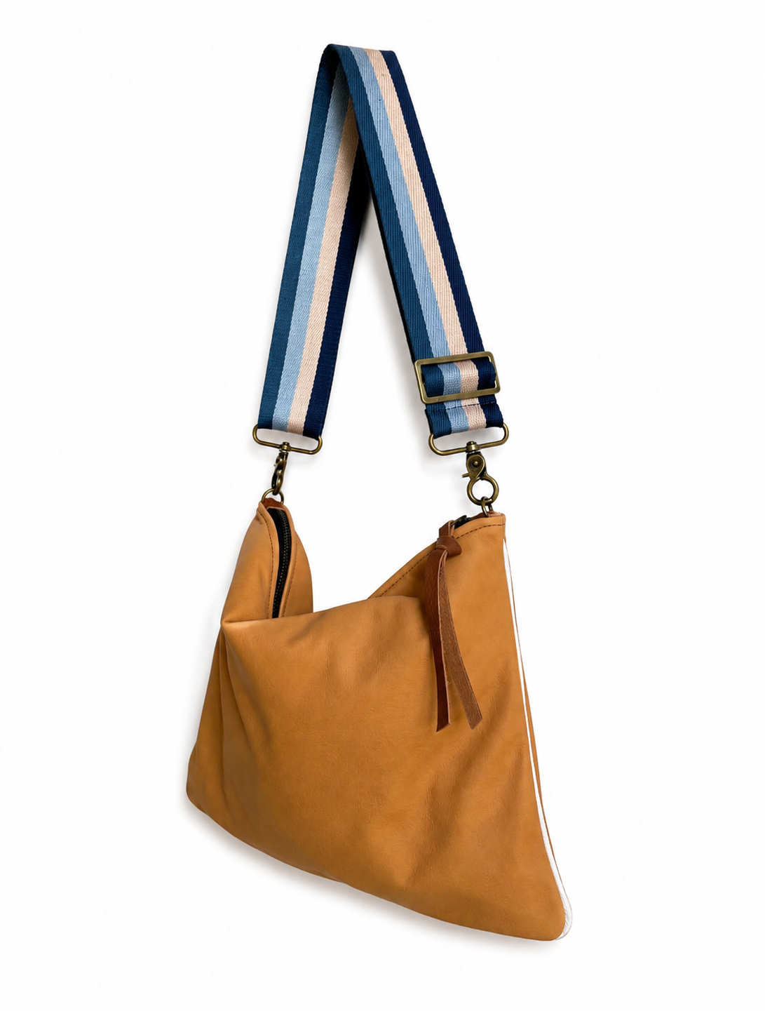 Shades of Blue Striped Crossbody Strap