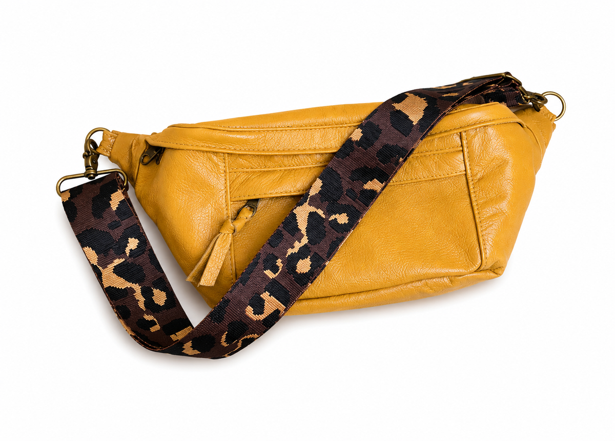 Brown Animal Print Crossbody Strap