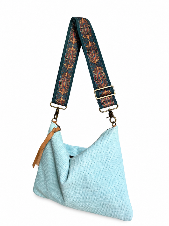 2" Turquoise Geometric Pattern Crossbody Strap