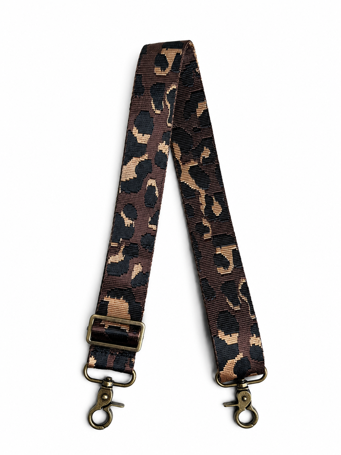 1.5" Brown Animal Print Crossbody Strap