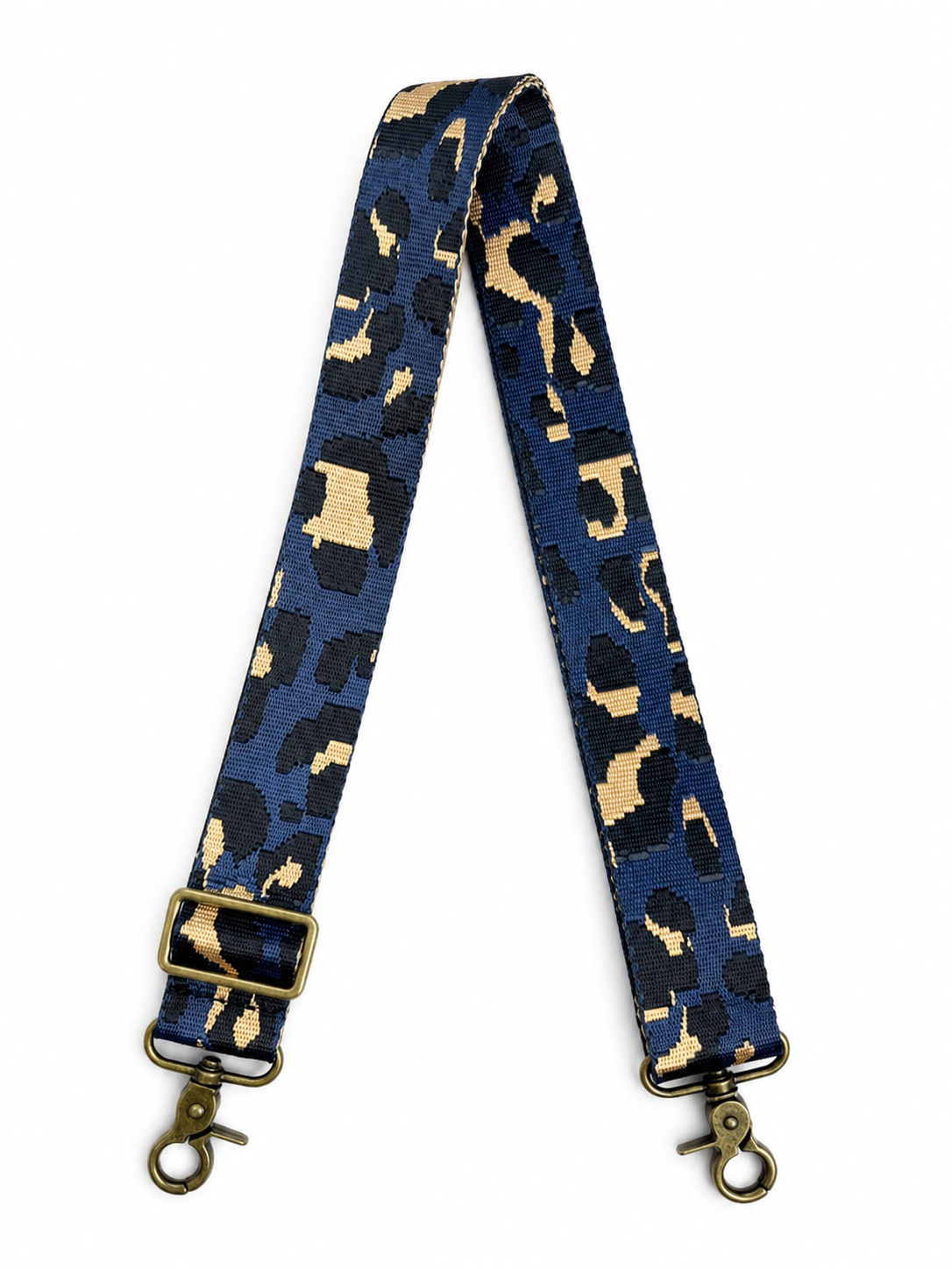 1.5" Navy Animal Print Crossbody Strap