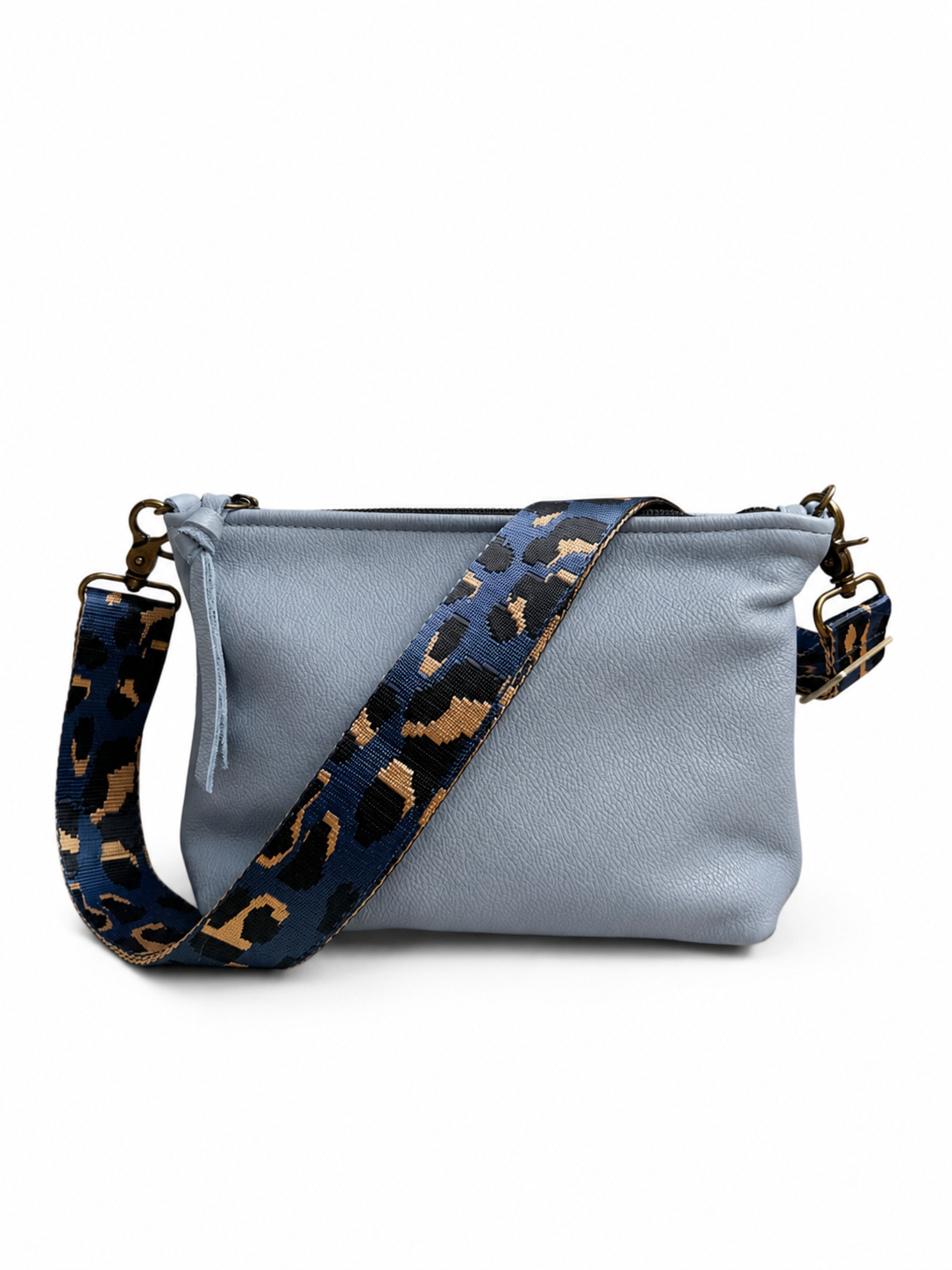 1.5" Navy Animal Print Crossbody Strap