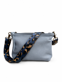1.5" Navy Animal Print Crossbody Strap