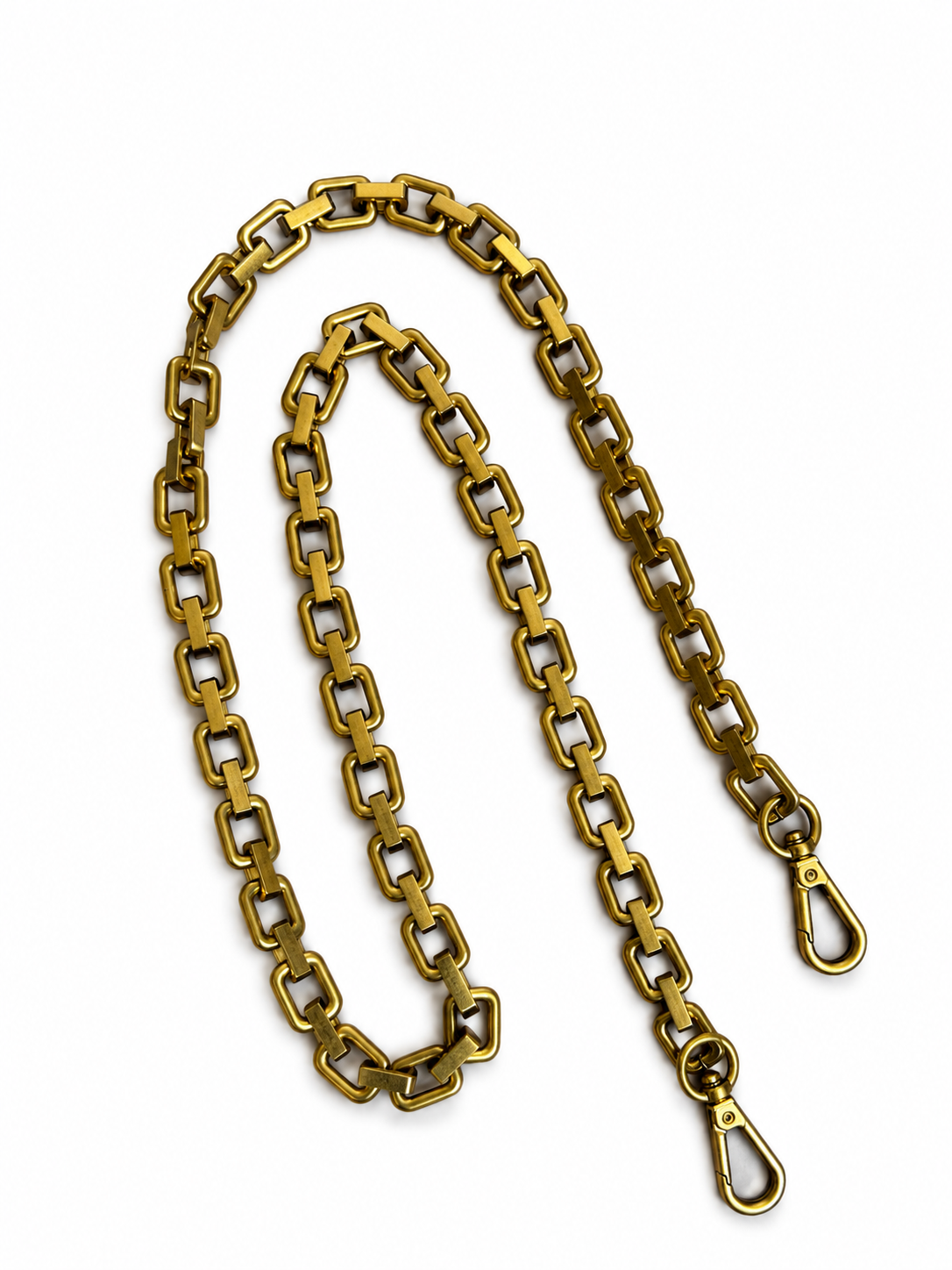Antique Brass Square Link Crossbody Chain