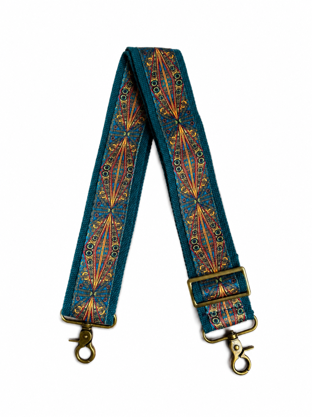 2" Turquoise Geometric Pattern Crossbody Strap