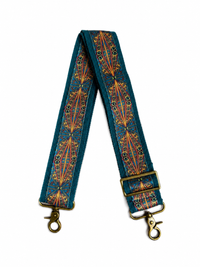 2" Turquoise Geometric Pattern Crossbody Strap