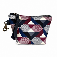 Navy Geometric Leather