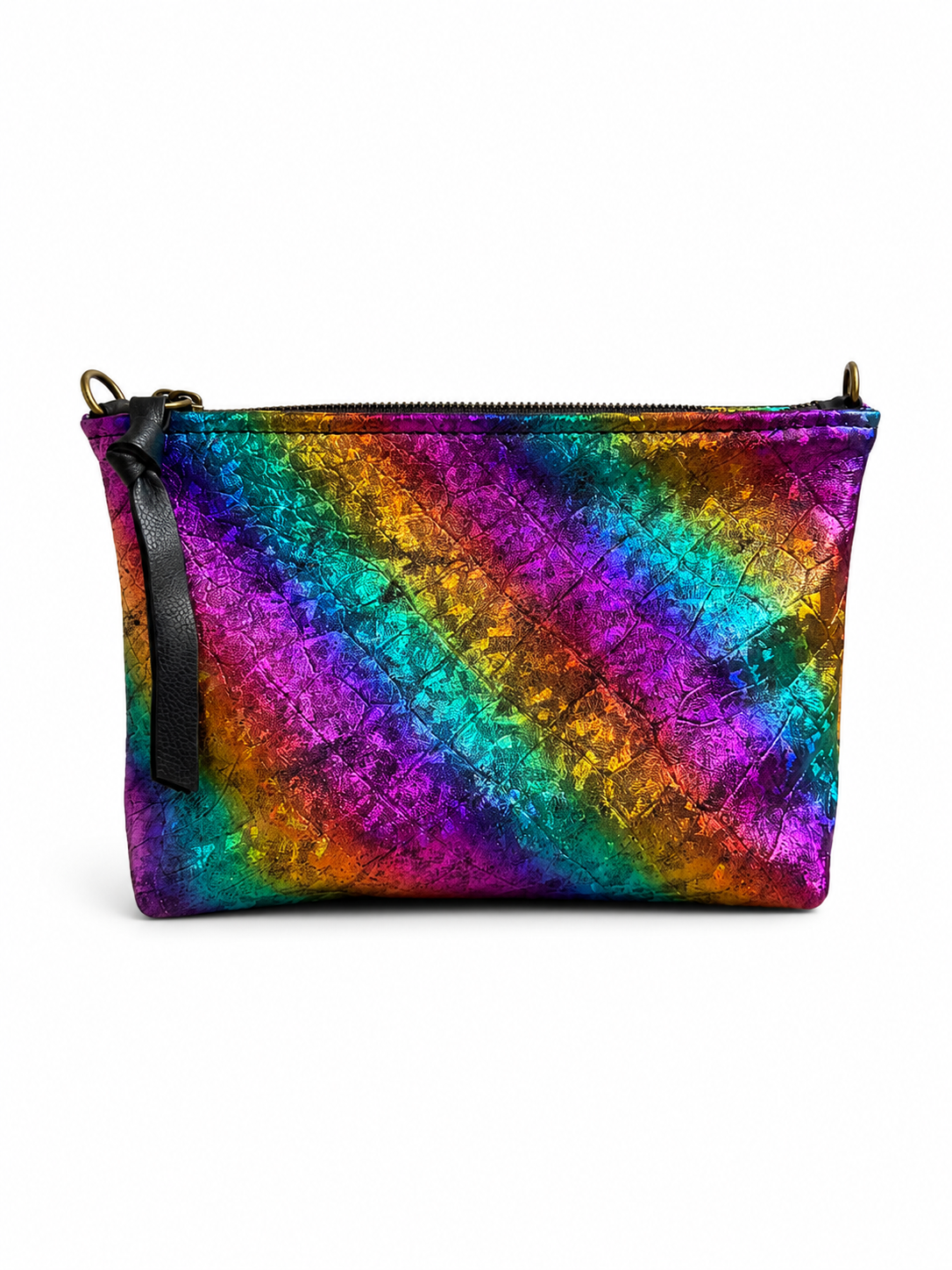 Medium Metallic Rainbow Leather Pouch