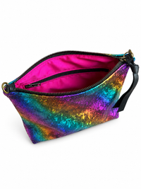 Medium Metallic Rainbow Leather Pouch