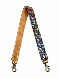 1.5” Multicoloured Geometric Leather Shoulder Strap